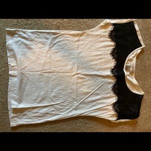 White Loft shirt with black lace